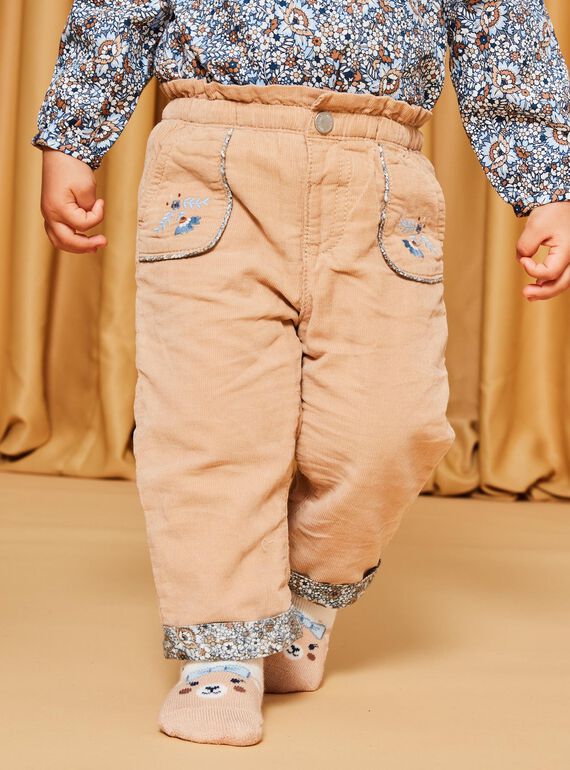 Pantaloni beige in velluto a costine DAREGINE / 22H1BFY1PANI820