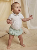Set body ecrù con collo e bloomer verde nascita unisex COLOAN / 22E0CMI1ENS203
