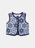 Gilet trapuntato senza maniche blu e bianco LACINDY / 24H1BFJ1CSM001