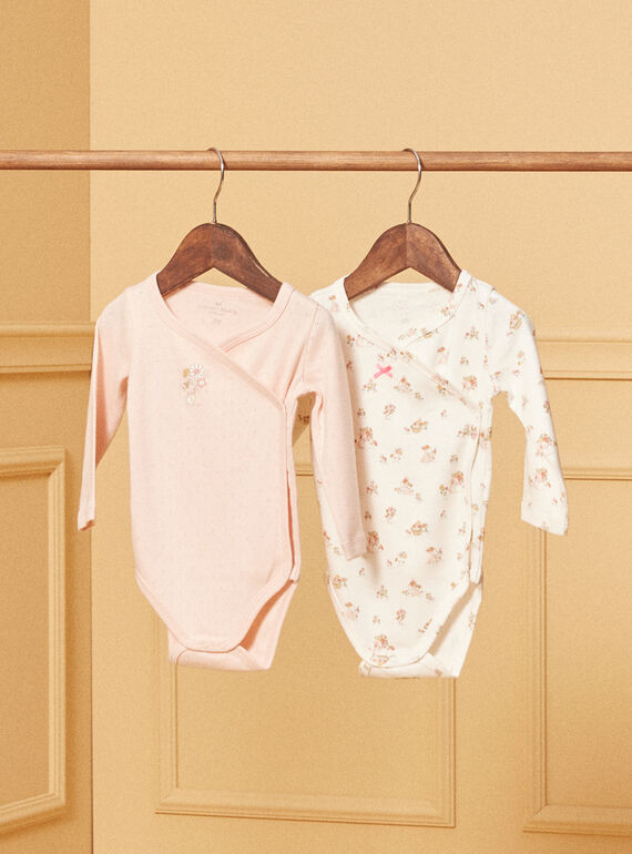2 body ecrù e rosa cipria in cotone LOELINE / 24H0NF11BOD001