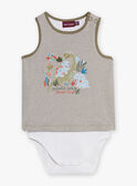 Body 2-in-1 a righe e motivi dinosauri neonato CAWOLSEN / 22E1BGP1BOD626