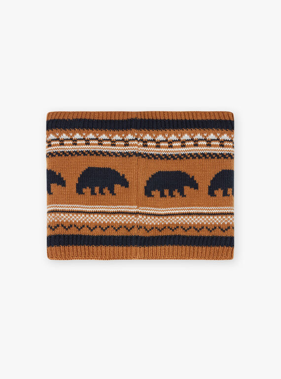 Scaldacollo in maglia jacquard con motivi orso bambino BICOUAGE / 21H4PGE2SNO804