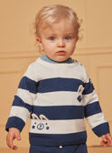 Pullover blu e bianco con stampa a righe LADAEL / 24H1BGJ1PUL001