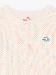 Cardigan rosa chiaro in maglia e punto traforato ZENARETTE / 21E2PFI1CARD319