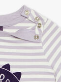 T-shirt lilla a maniche corte con stampa a righe FAOCTAVE / 23E1BGO1TMCH700