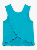 Canottiera blu turchese con motivo tartaruga bambina CAUJERETTE  2 / 22E2PFT1DEB202