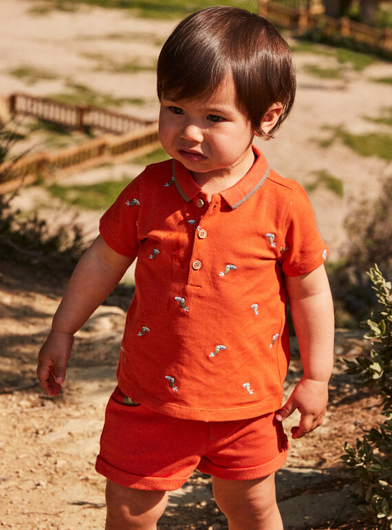 Polo rosso aranciato neonato CAWEDOU / 22E1BGP1POLF527