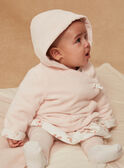 Giacca con cappuccio rosa chiaro in velluto GONINE / 23H0CFB1VES301