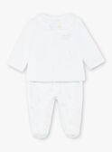 Completo cardigan e pantaloni in velluto bianco neonato unisex ZOEDEN / 21E0NMG1ENS000