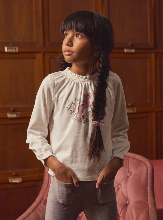 T-shirt con unicorno e fiori LADISHETTE / 24H2PFQ1TML001
