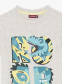T-shirt grigio cenere motivo dinosauro fantasia bambino CAXOLAGE / 22E3PGB1TMCJ904