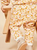 Pantaloni sportivi felpati écru con stampa a fiori FABRITA / 23E1BF81JGB001