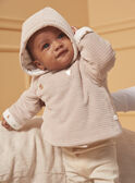 Giacca nascita in velluto beige con cappuccio LOAC / 24H0CM11VES007