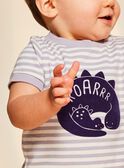 T-shirt lilla a maniche corte con stampa a righe FAOCTAVE / 23E1BGO1TMCH700