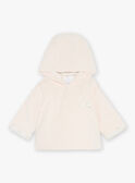 Giacca con cappuccio rosa chiaro in velluto GONINE / 23H0CFB1VES301