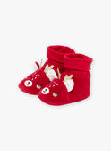 Babbucce rosse in velluto con stampa 3D renne natalizie 