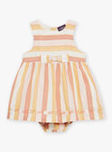 Abito e slip ecrù con stampa a righe FAUNA / 23E1BFP2ROB001