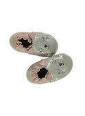 Scarpe pelle morbida glitterata beige con ricamo gatto neonata GNFCHAT / 19WK37Z2D3S080