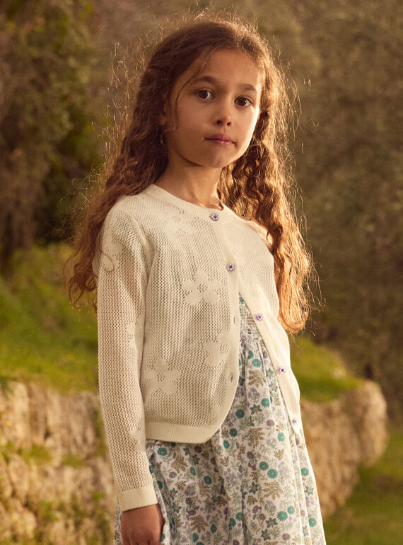 Cardigan écru a fiori MLECARETTE / 25E2PFO1CAR001