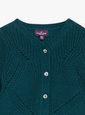 Cardigan verde smeraldo in maglia fantasia GACAMILLE / 23H1BF82CAR608