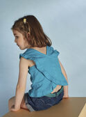 Canottiera blu turchese con motivo tartaruga bambina CAUJERETTE  2 / 22E2PFT1DEB202