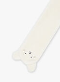 Sciarpa bianca in pelliccia sintetica con volto di orsetto DIOLAF / 22H4BGM3ECH001