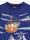 T-shirt blu ghiaccio con motivi montagne e telecabina GLITELAGE / 23H3PGR1TML219