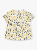 Blusa vaniglia in raso con stampa frutta FAPENNY / 23E1BFO1CHE114
