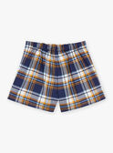 Gonna shorts navy con stampa a quadri in twill GIROUETTE / 23H2PF91JPS001
