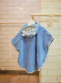 Mantellina da bagno a righe blu acceso neonato CILIAM / 22E4BGO1CDB701