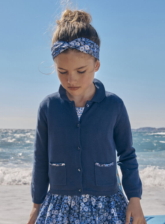 Cardigan in maglia jersey blu LECARDETTE / 24H2PFJ1CARC233