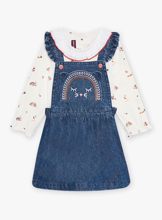 Set body e abito salopette in jeans neonata CABRIGITTE / 22E1BF71ENSP274