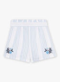 Shorts ecrù a righe e ricami bambina CYASHOETTE / 22E2PFK1SHO001