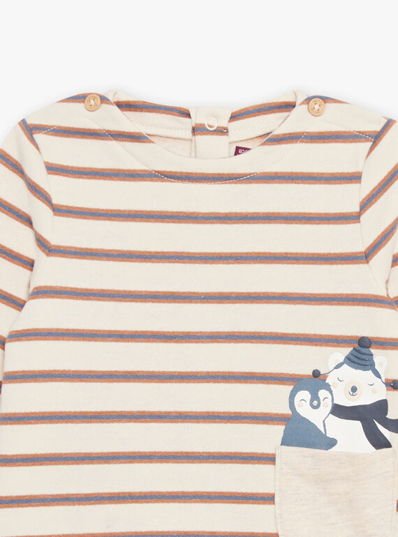 T-shirt a righe beige DASAM / 22H1BGY3TMLA001