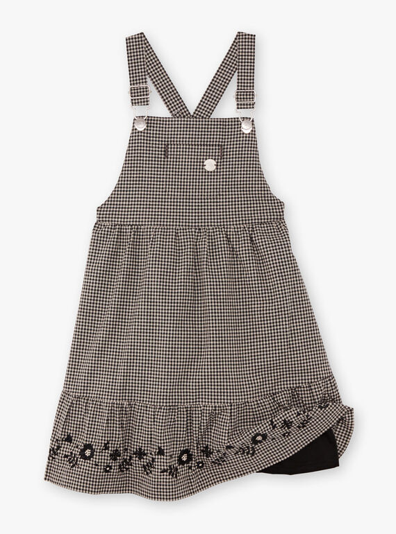 Abito salopette taglio morbido vichy bambina BECHAETTE / 21H2PF21CHS090