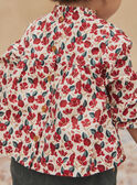 Camicia ecrù e rossa con stampa a fiori GAOPHELIE / 23H1BFQ1CHE001