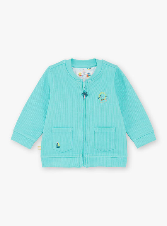 Cardigan turchese a costine ZATITOUAN / 21E1BGU1GIL202
