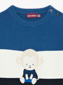 Maglia tricolore con motivo scimmia neonato CARAYNAL / 22E1BGK1PUL703
