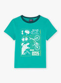 T-shirt con motivi dinosauri e biciclette fosforescenti FEPAGE / 23E3PGB2TMC630
