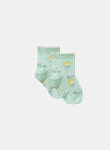 Calze Jacquard a Fiori Colorati Blu celadon KLISOZETTE / 24E4PFR1SOB204