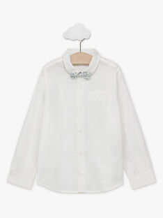 Camicia bianca con papillon amovibile bambino TICHEMAGE / 20E3PGJ5CHM001