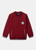 Cardigan in piqué rosso LARILAGE / 24H3PGR1GIL501