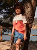 Polo ecrù e corallo bambino CUWIAGE / 22E3PGP1POL001