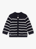 Cardigan in maglia fantasia a righe neonato BANELSON / 21H1BGL1GILC205