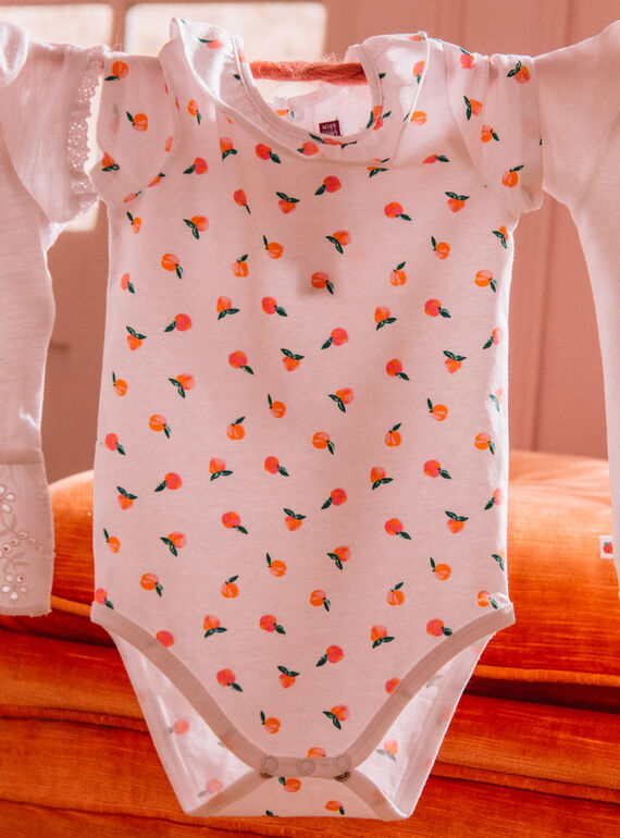 Body ecrù con stampa pesca neonata CAPATRICIA / 22E1BFM1BOD001