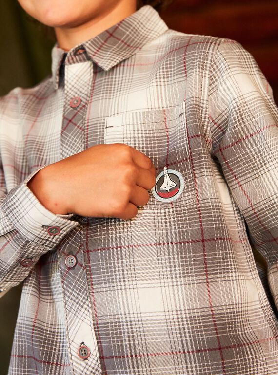 Camicia a quadri con stampa razzo DUCHEMAGE / 22H3PGZ1CHMJ908
