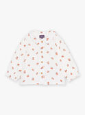 Camicia vaniglia in garza di cotone con stampa frutta GAAGATHE / 23H1BF71CHE114