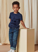 Jeans denim scuri con cuciture a contrasto neonato CAZIRAGE1 / 22E3PGF2JEAK005