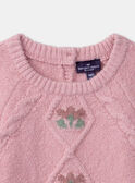 Maglione a trecce a fiori rosa pallido LANINA / 24H1BFQ1PULD329