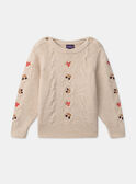 Maglione ricamato in maglia a trecce LALOLETTE / 24H2PFR1PUL001